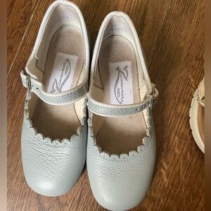 Scalloped Mary Janes Pale Blue Zimmerman Shoes for Easter Spring Summer Weddings